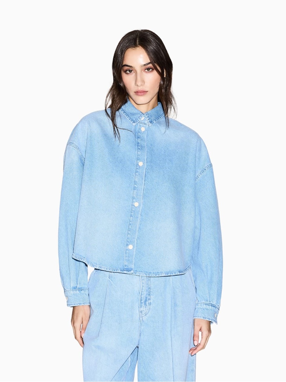 Armani Exchange Light Blue Boyfriend Denim Jacket